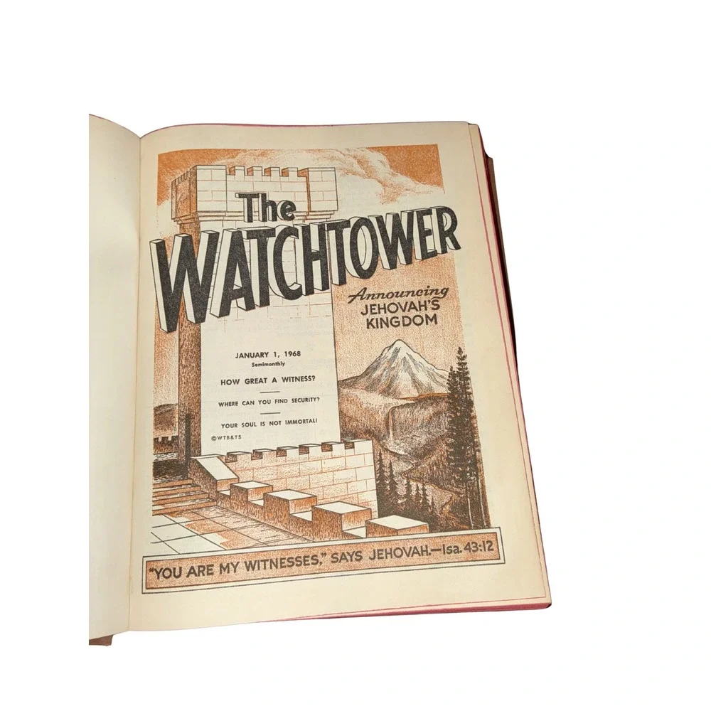 Vintage‎ The Watchtower 1968 Bound Volume Jehovahs Kingdom Religious Hardcover